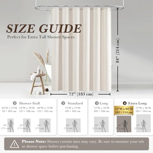 Seasonwood Cream Linen Shower Curtain Farmhouse Bathroom Decor 72x84 Inches by Seasonwood - Used condition - Image 8