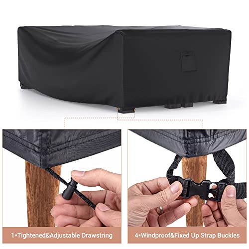 Patio Furniture Set Cover Waterproof, Mrrihand Outdoor Sectional Sofa Set Cover Heavy Duty 600D Table And Chair Set Cover 128" L×83" W×28" H #TOP3