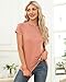 Memorose Women Short Sleeve Shirts Tops Fall Tunic Causal Fashion Round Neck Basic Tee LightOrange S