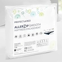 غطاء مرتبة Protect-A-Bed، Allerzip، ارتفاع 11 - 18، مقاوم للماء، بسحاب، 6 جوانب، مزدوج XL