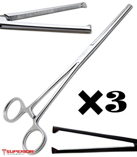 3 Pcs Hemostat Rochester Straight Kocher 1×2 Teeth Forcep 8