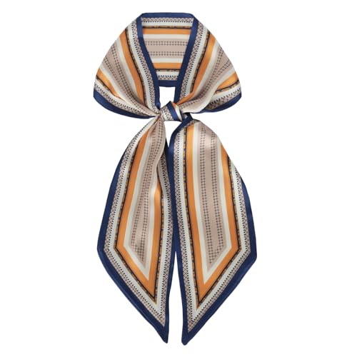 EXTREE Satin Scarf Mulberry Silk Printed Head Wrap Hair Band 7"" x 59"" A014