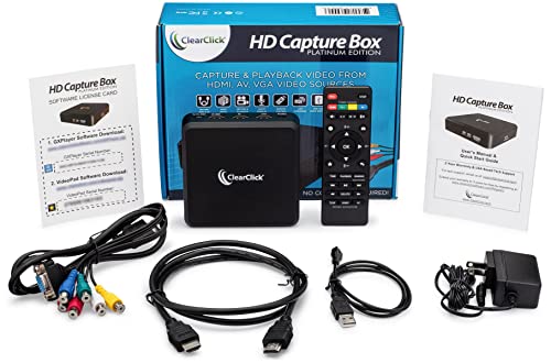 ClearClick HD Capture Box Platinum - Capture and Stream Video from HDMI, RCA, AV, VGA, YpbPr, VHS, VCR, DVD, Camcorders, Hi8