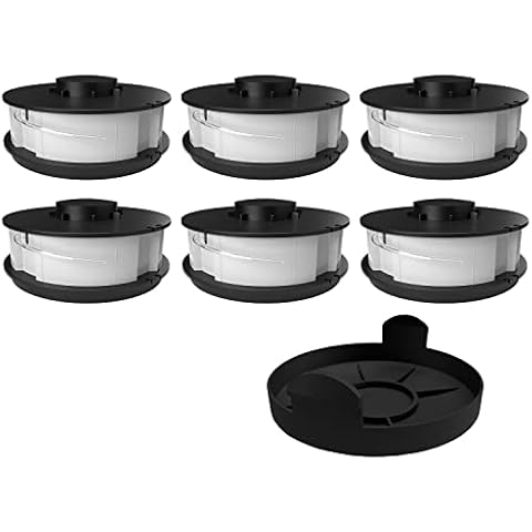 6x grass trimmer replacement spool + 1x spool cover / hood suitable for ALDI gardenline electric grass trimmer GLR 450 451 452 453 454 455 456 457 458 459 & GLR 450/1 450/2 450/3, GLT 451 and more Cover
