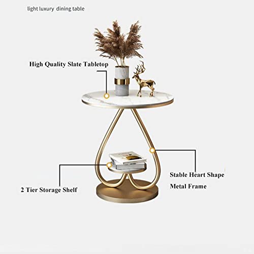 Table d'appoint à 2 niveaux avec étagères en métal pour optimiser les petits espaces