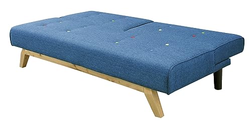 関家具(Sekikagu) ソファベッド 幅181cm シングル ソファーベッド 素材 布 ファブリック ブルー メートル 384059 [4]