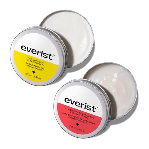 Everist The Haircare Essentials Duo Shampoo & Deep Conditioner Repairs Hair Ideal for Sensitive Scalp Hydrating and Smoothing Plant-based Color-safe 3.4 fl oz Each Tins