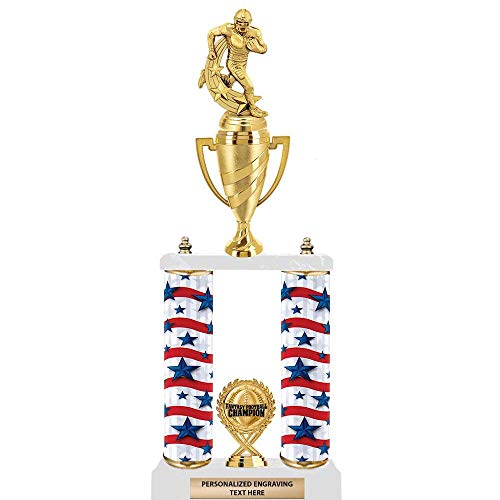 Crown Awards Fantasy Football Trophies Engraved, 22" Fantasy Football American Glory Trophy Prime