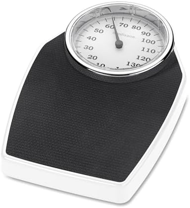 medisana PSD mechanische analoge Personenwaage bis 150 kg | Retrowaage im klassischem Design, Körperwaage mit großer Skala in frustfreier Verpackung und verstärkter Glasabdeckung