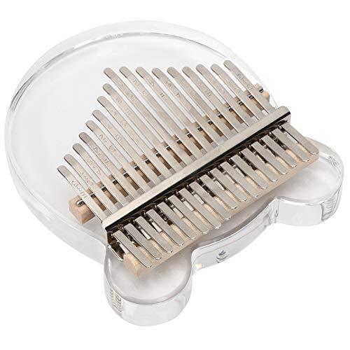 Piano de polegar de 17 teclas, piano de polegar de acrílico transparente de 17 tons, nota de dedo pa