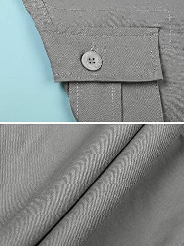 Mesinsefra Women's Cargo Pants Camping Pants Cotton Work Casual Loose Fit Trousers With Multi Pockets Grey 8 #TOP6