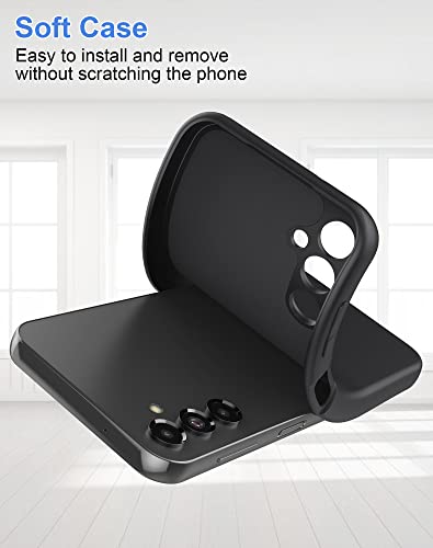 Foluu Silicone Case For Samsung Galaxy A14 5G, Liquid Gel Rubber Bumper Case With Soft Microfiber Lining Cushion Slim Hard Shell Shockproof Protective Cover For Galaxy A14 5G 2023 (Black) #TOP6