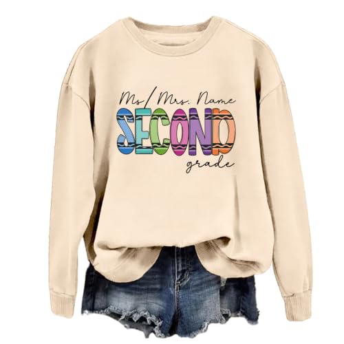 JOGGEIL - Personalized Teacher Sweatshirts for Women - Custom Pre-K to 5th Grade Name Shirt - Best Deal on Amazon