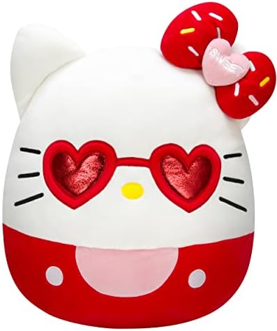 Squishmallows Hello Kitty with Red Glasses 14-Inch Plush - Sanrio Ultrasoft Stuffed Animal Large Plush Toy, Official Kellytoy Plush