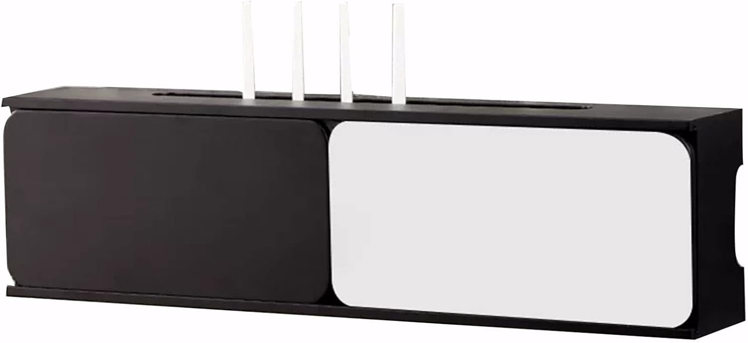 WiFi Storage Box,Storage Rack,Surge Protectors,Chargers Adapters, Power Strips Wire Box,USB Hub for Home/Office Storage,Black-70x12x21cm