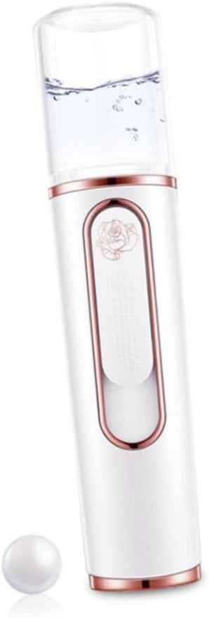 Ipetboom Mini Portable Facial Steamer Nano Mist Cooler Face Sprayer for Skin Hydration Handheld Abs Moisture Sprayer with Non Slip Grip and Easy Push Operation White Compact Humidifier for