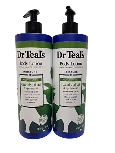 Thisnthat Lotion Bundle Dr Teals Moisture + Rejuvenating Eucalyptus & Spearmint Body Lotion Bundle: 2 18Oz Bottles Compatible With Tip Card #TOP1