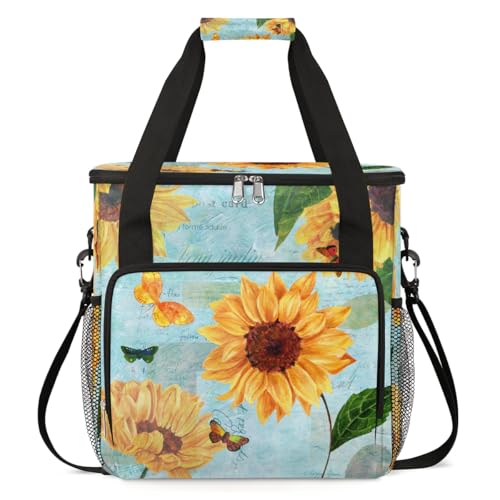 Flower Sunflower Butterfly Coffee Maker Carry Bag Compatible with Keurig K-Mini or K-Mini Plus Coffee Travel Bag Portable Waterproof Storage Tote Bag Single Serve Coffee Brewer Carring Case K-Cup Pods -  YoYoYuchong, DM-E-003-0089-01-24CK-0074