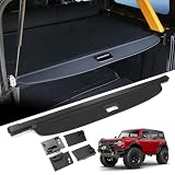 Mabett Upgrade Trunk Cargo Cover for Ford Bronco Accessories 2025 2024 2023 2022 2021 4-Door Retractable Rear Trunk Cargo Shade Cover Security Shield Shade(Not fit for Bronco Sport or Bronco 2-Door)