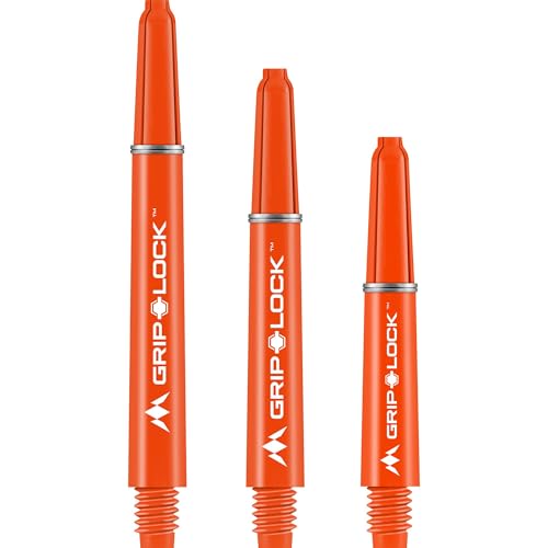 Mission Darts S1075 GripLock Durable Nylon Shafts | Short Dart Stems | Orange