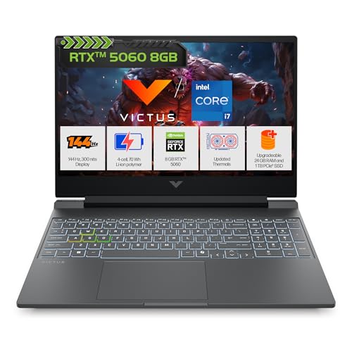 HP Victus, 13th Gen Intel Core i7-13620H, 8GB RTX 5060, 24GB DDR5 1TB SSD, 144Hz, 300nits, IPS, FHD, 15.6"/39.6cm, Win11, M365* Office 24, Mica , 2.29Kg, fa2308TX, RGB Gaming Laptop