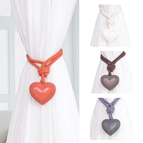 Heaven2017 Window Curtain Holdbacks Tie Rope, Heart Pendant Curtain Tieback Holder For Home Decoration Wine Red #TOP2