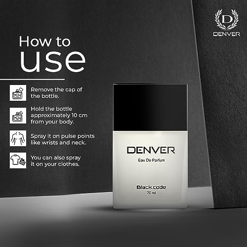 Image of DENVER Black Code Perfume For Men - 70ML|Premium & Long Lasting Perfume| Eau de Parfum