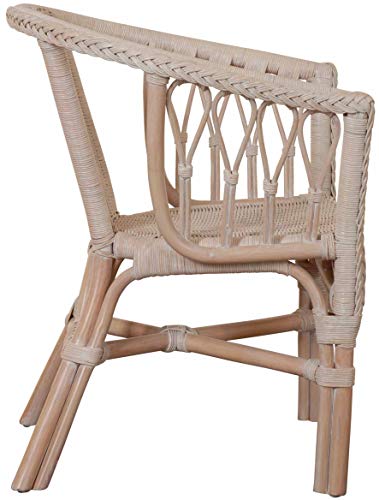 Korb-Outlet Rattan chair stackable natural rattan Vintage White - Image 6