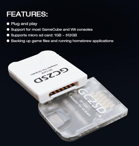 image for BITFUNX GC2SD Micro SD Card Adapter, Memory Card Adapter Swiss, Plug &