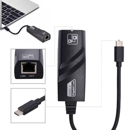 Image of BLACKBOOST USB 3.1 Male Type-C to LAN Port RJ45 10 /100 /1000 MBps Gigabit Ethernet Network Adapter Connector for MacBook