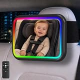 Baby Car Mirror with Light, Car Seat Mirror for Baby for Tesla, Black Baby Car Mirror with Light, Car Seat Mirror for Baby for Tesla, Black
