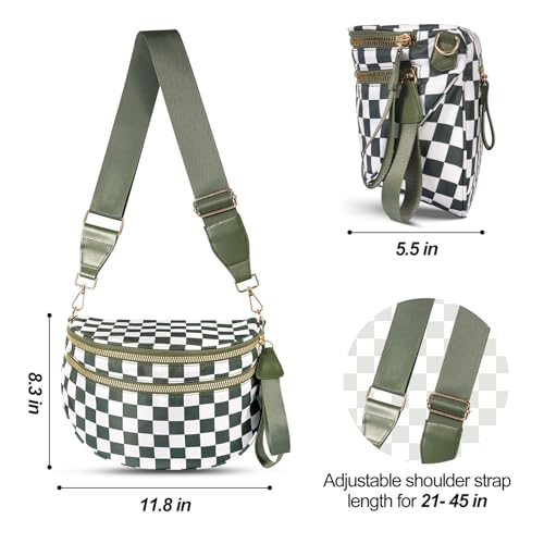 Elysir Crossbody Bag for Women, Checkered Bum Bag Crossbody, Waterproof Oxford Bum Bag for Travel and Everyday3