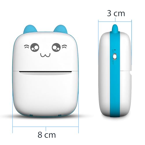 Retoo Mini Drucker mit 11 Rollen Druckerpapier, Mobiler Fotodrucker, Tragbarer Mini Foto drucker, Wireless Fotodrucker Thermodrucker, Smartphone Bluetooth Drucker für Liste Journal