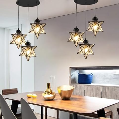 HAIXIANG Modern Chandelier Star Pendant Light Cover