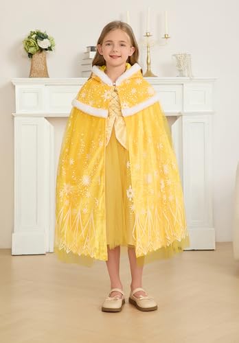 Capa con capucha vellón princesa para niñas 2-4 años miniatura 4
