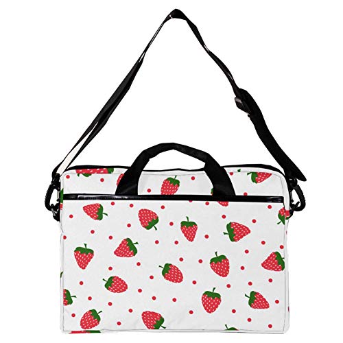Bolso bandolera para portátil de 14 a 15 pulgadas diseño fresas rojas maletín transporte ordenador 2