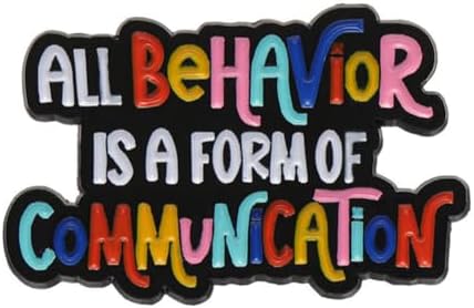 All Behavior Is a Form of Communication Enamel Pin Rainbow Letters ...