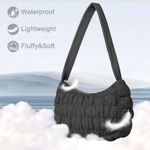 Image of Puffer Tote Bag, Small Tote Purse Lightweight for Everyday Hobo Handbag