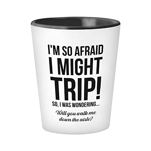 Bubble Hugs Proposal Shot Glass 1.5 oz - Walk Me Down the Aisle - Wedding Relationship Dad Brother Step Uncle Mom Giving Away to Future Husband,1 Count (Pack of 1)