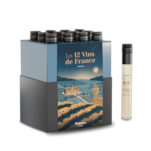 FLAKON - Coffret 12 Vins de France | Embarquez pour un tour exclusif des grands vins de France | Atelier d'œnologie de grands crus à partager