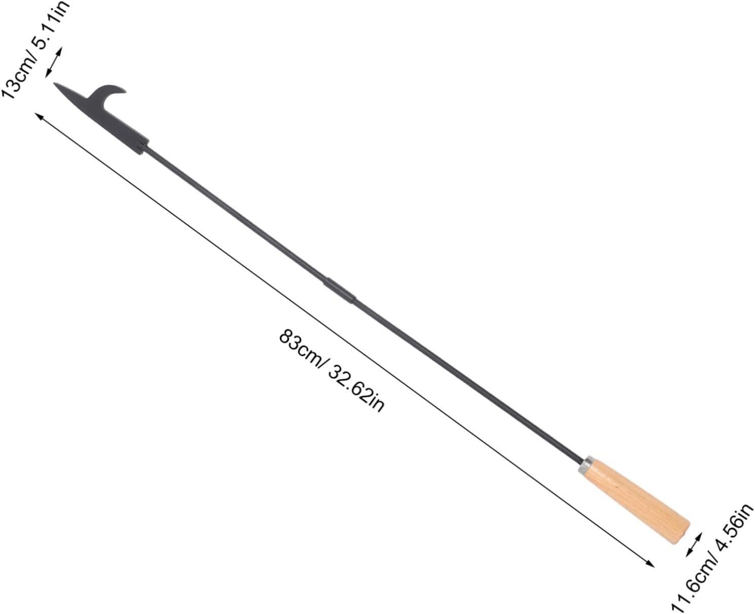 2pcs Heavy Duty Fire Poker with Wood Handle for Fire Pit and Indoor Fireplace Outdoor Campfire Stove Poker Stick and BBQ Use
