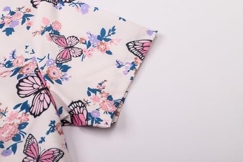 Image of Betusline Girls' and Womens' Hawaiian Shirt Blouse Button Down Beach Shirts