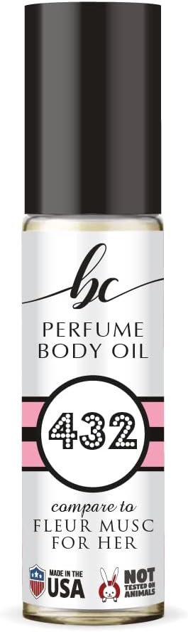 BC Perfume 432 Inspired by Narciso Fleur Musc For Her For Women Replica Fragrance Body Oil Dupes Alcohol-Free Sample Travel Size Concentrated Long Lasting Roll-On 0.3 Fl Oz/10ml