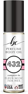 BC Perfume 432 Inspired by Narciso Fleur Musc For Her For Women Replica Fragrance Body Oil Dupes Alcohol-Free Sample Travel Size Concentrated Long Lasting Roll-On 0.3 Fl Oz/10ml