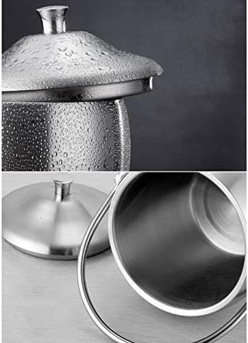 Insulated Stainless Steel Ice Bucket with Lid & Tongs - 2L Double Wall Cooler for Wine, Champagne, Cocktails - Perfect for Parties and Bars
