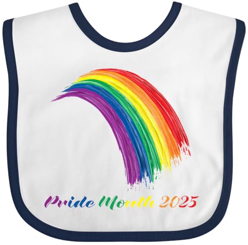 inktastic Pride Month 2025 Pride Rainbow in Oil Brush Paint Baby Bib