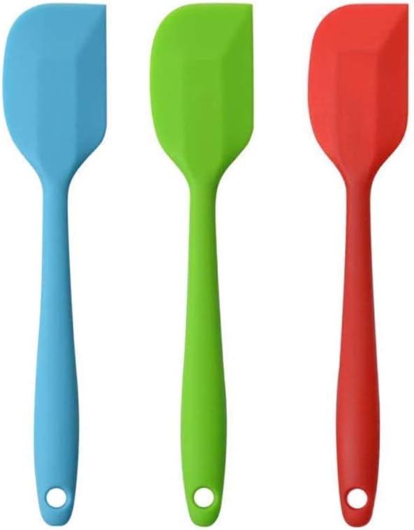 Set of 3 Small Silicone Spatulas Heat Resistant Harmless Non-Stick Utensils Easy to Clean for Cooking Baking and Mixing