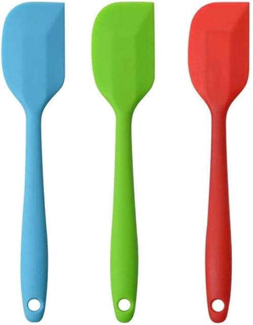 Pubiao Set of 3 Small Silicone Spatulas Heat Resistant Harmless Non-Stick Utensils Easy to Clean for Cooking, Baking and Mixing