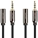 FosPower 6 Feet 3.5mm Male to 3.5mm Female Auxiliary (2 Pack), 4-Conductor TRRS Stereo Audio Extension Cable [24K Gold Plated Connectors] for Apple, Samsung, Motorola, HTC, Nokia, LG, Sony & More