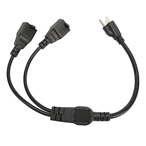 Cuifati 3 Prong Y Splitter Extension Cord, 1 to 2 Male to Female Power Cable, Heavy Duty 15A/125V Indoor Power Strip for Computer Monitor Printer LED Light, Black 3 Pin Extension Cord - Image 8